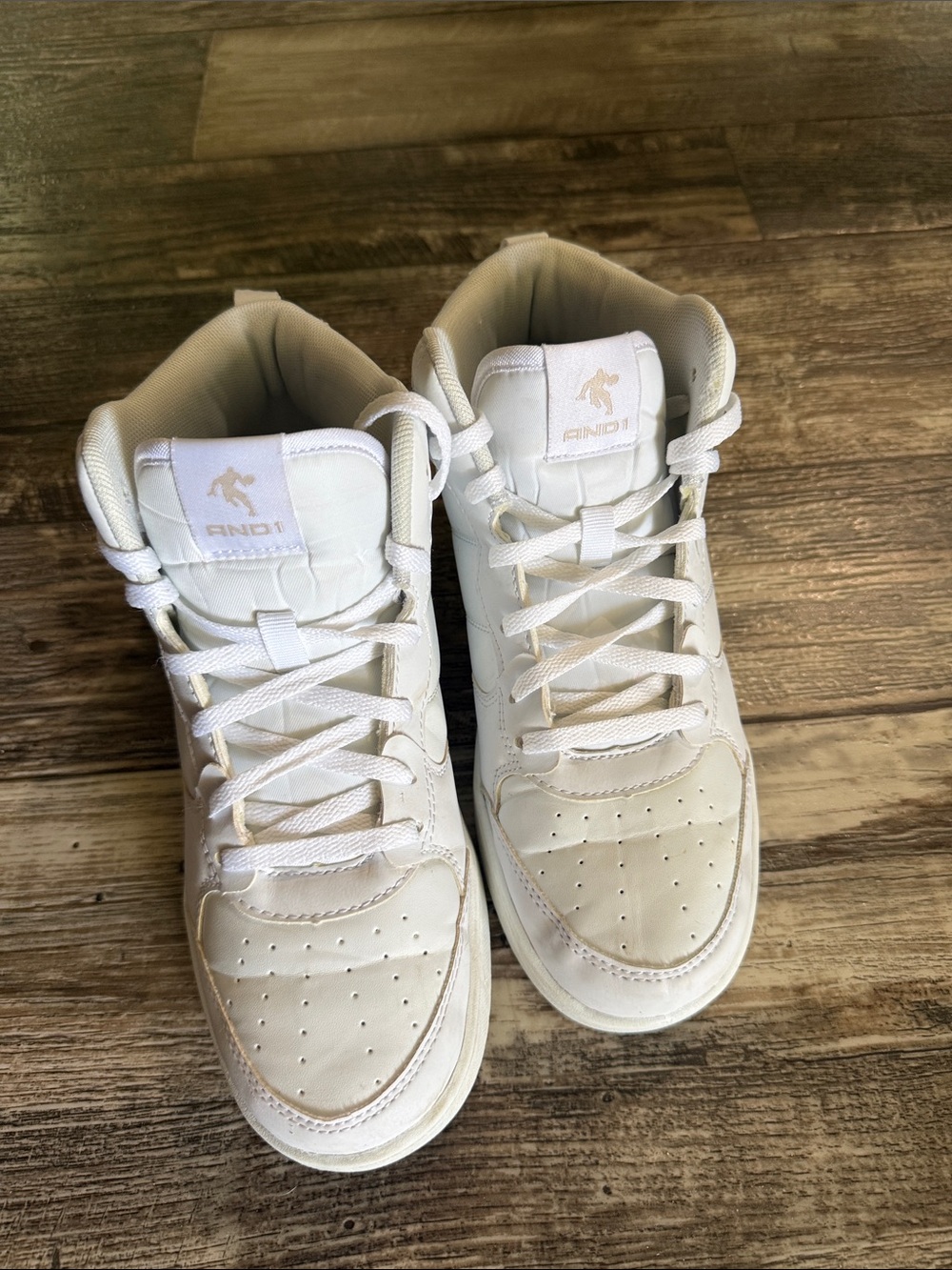 And1 White High Top Basketball Women Sneakers, 8.5